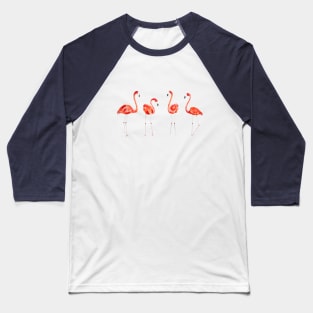 4 flamingos watercolor  painting Baseball T-Shirt